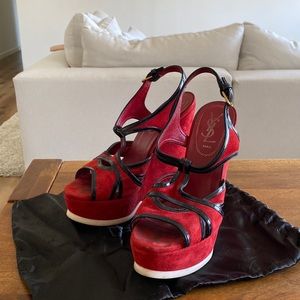 YSL Suede Wedges